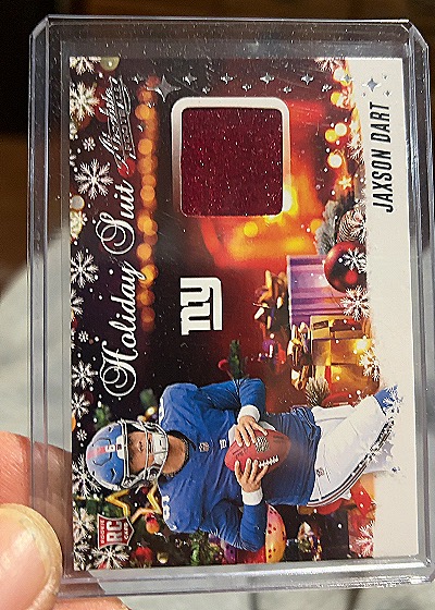 2025 Panini Absolute #HS-JDT Jaxson Dart Holiday Suit Rookie Patch — front