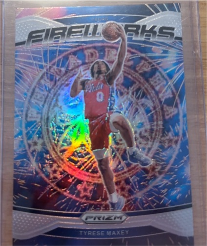 2024-25 Panini Prizm #17 Tyrese Maxey Fireworks — front