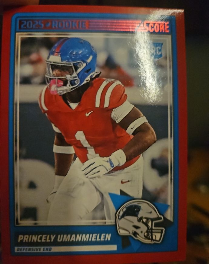 2025 Panini Score #86 Princely Umanmielen Rookie Carolina Panthers — front