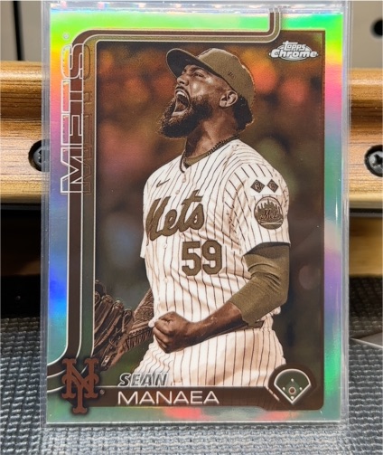 2025 Topps Chrome #287 Sean Manaea Sepia Refractor New York Mets — front