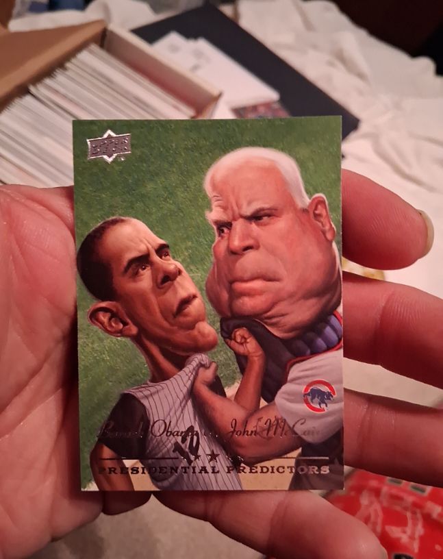 2008 Upper Deck Presidential Predictors #PP-10 Barack Obama vs John McCain — front