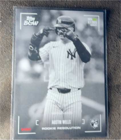 2024 Topps Black & White Rookie Resolution #RR10 Austin Wells — front