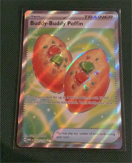 2022 Pokémon ME01: Mega Evolution #167 Buddy-Buddy Poffin — front