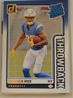 2024 Donruss #22 Brenden Rice Rated Rookies Throwback — front