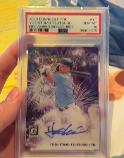 2020 Donruss Optic #YT Yoshitomo Tsutsugo Fireworks Signatures — front