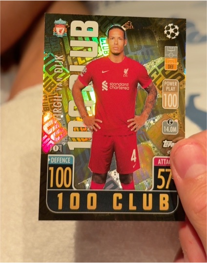 2021-22 Topps Match Attax Champions League #451 Virgil van Dijk 100 Club — front