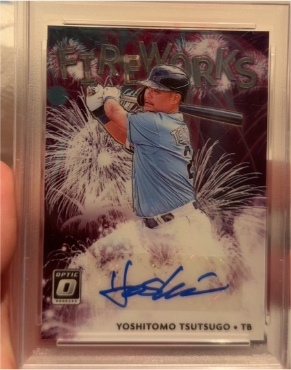 2020 Donruss Optic Fireworks Signatures Yoshitomo Tsutsugo — front