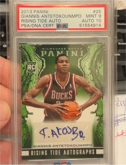 2013 Panini #25 Giannis Antetokounmpo Rising Tide Autographs — front
