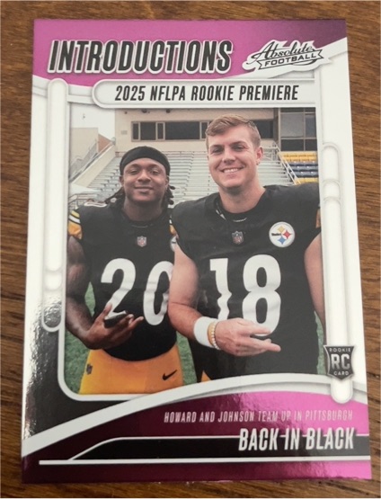 2025 Panini Absolute Football #I-WHD Will Howard & Kaleb Johnson Rookie Introductions — front