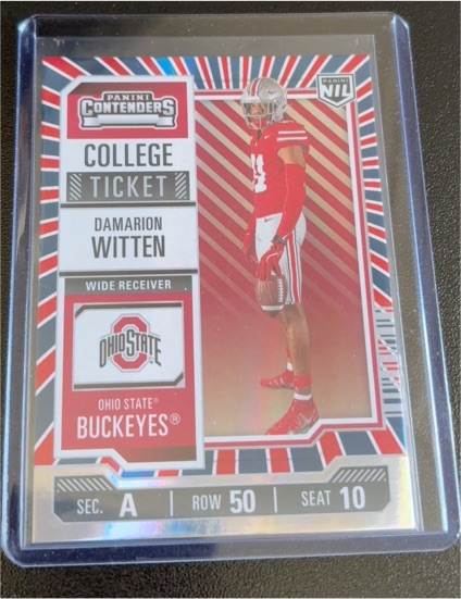 2024-25 Panini Ohio State NIL Damarion Witten #9 Contenders College Ticket — front