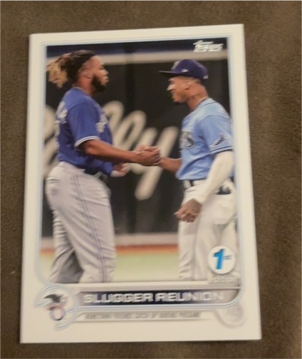2022 Topps 1st Edition #329 Slugger Reunion Vladimir Guerrero Jr. & Wander Franco — front