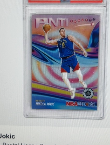 2023-24 Panini NBA Hoops Premium Stock #17 Nikola Jokić Anti-Gravity Silver Prizm — front
