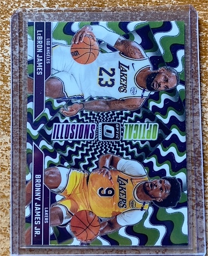 2024-25 Panini Donruss Optic #2 LeBron James/Bronny James Jr. Optical Illusions — front