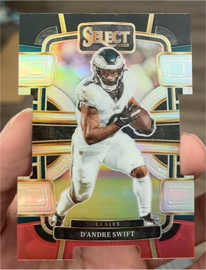 2023 Panini Select Concourse Red & Yellow Prizm Die-Cut #81 D'Andre Swift — front