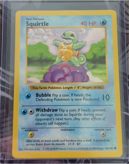 1999 Pokémon Base Set #63 Squirtle — front