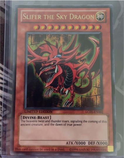 1996 Yu-Gi-Oh! LC01-EN002 Slifer the Sky Dragon — front