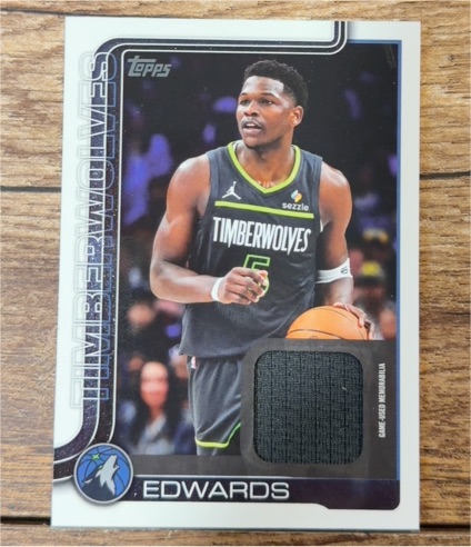2022-23 Topps Sensational Swatches #SS-AED Anthony Edwards — front