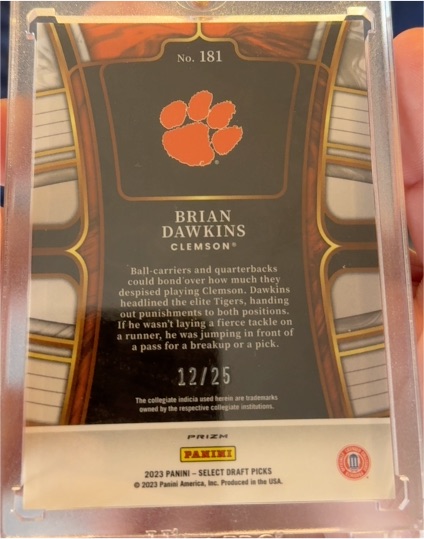 2023 Panini Select Draft Picks #181 Brian Dawkins — front