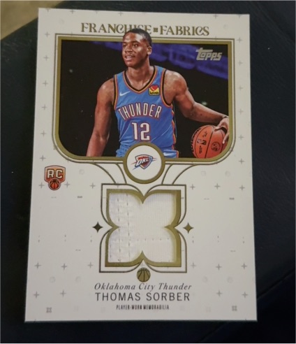 2025 Topps Franchise Fabrics #FF-TS Thomas Sorber — front