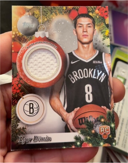 2025-26 Topps Holiday #PR-ED Egor Demin Player Worn Relics — front