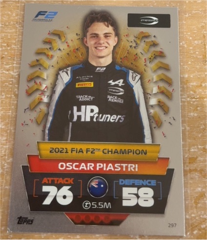 2022 Topps Turbo Attax #297 Oscar Piastri — front