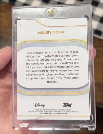 2025 Topps Chrome Disney #1 Mickey Mouse — front