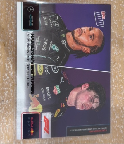 2021 Topps Now Formula 1 #078 Lewis Hamilton / Max Verstappen — front
