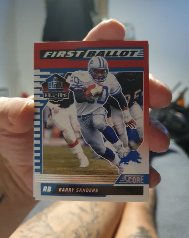 2025 Score First Ballot #8 Barry Sanders — front