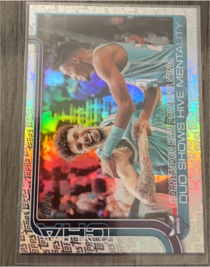 2025-26 Topps #283 Hornets Duo Have Powerful Sting: Duo Shows Hive Mentality — front