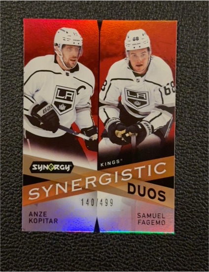 2022-23 Upper Deck Synergy #SD-8 Anze Kopitar & Samuel Fagemo — front