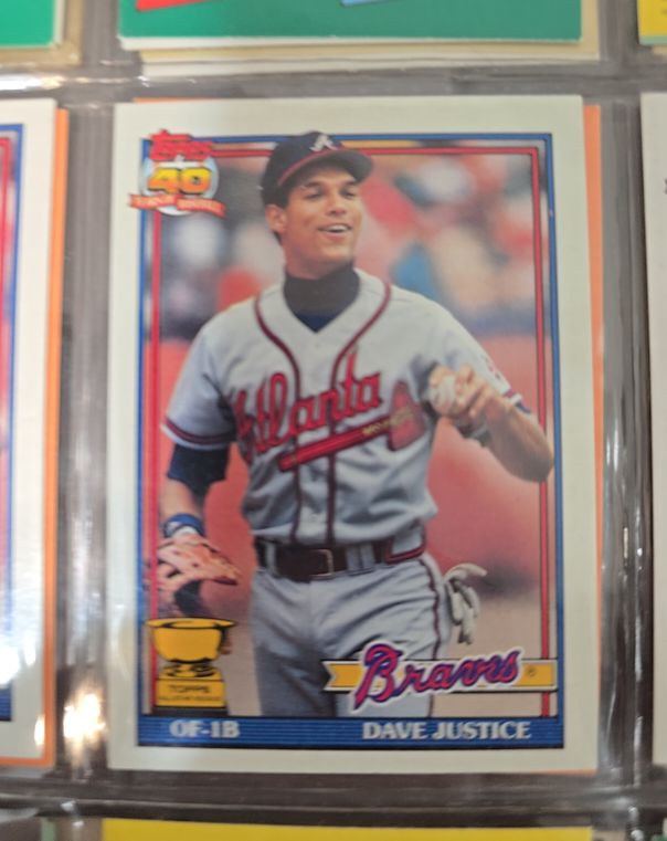 1991 Topps #329 Dave Justice — front