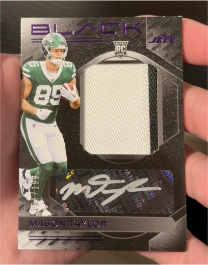 2025 Panini Black Rookie Patch Auto Mason Taylor — front
