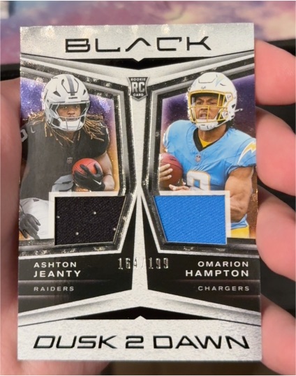 2025 Panini Black Dusk 2 Dawn #Dusk 2 Dawn Ashton Jeanty & Omarion Hampton — front