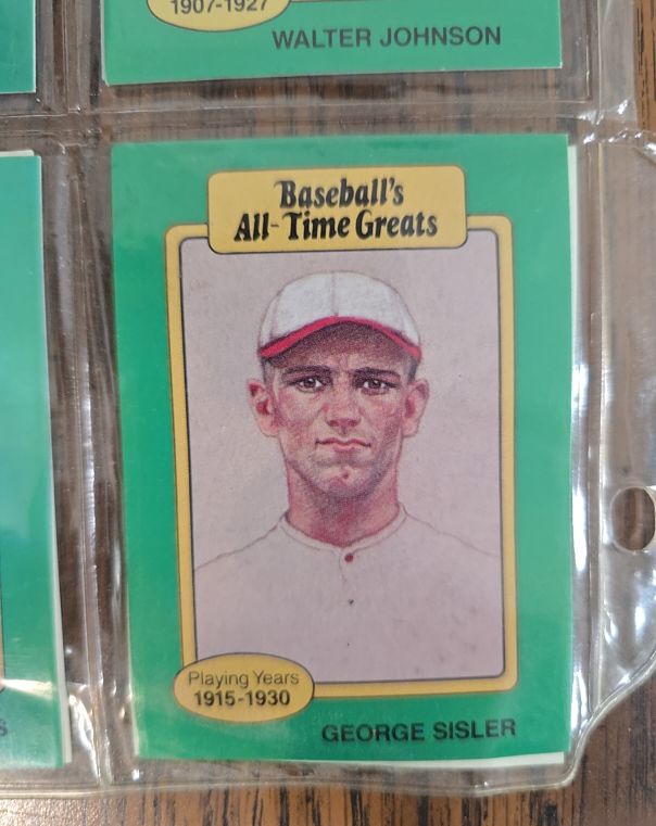 1987 Hygrade Baseball's All-Time Greats #NNO George Sisler — front