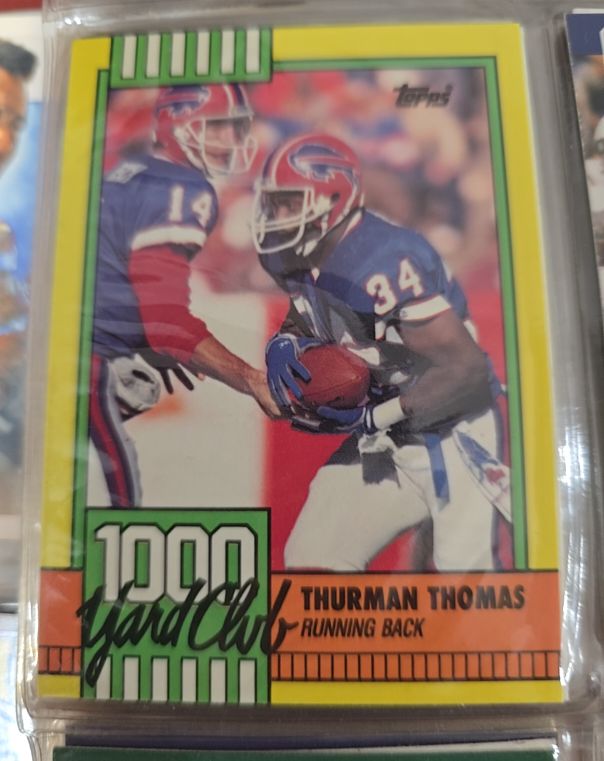 1990 Topps #11 Thurman Thomas 1000 Yard Club — front