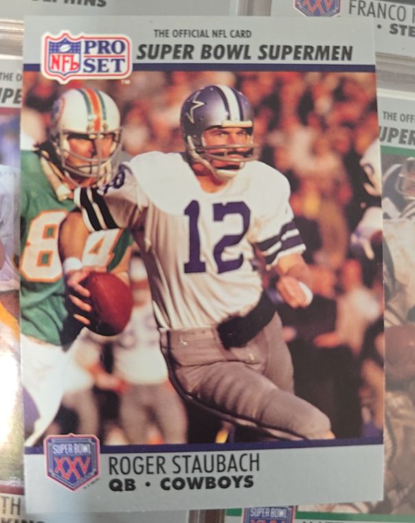 1990 Pro Set Super Bowl XXV Silver Anniversary #37 Roger Staubach — front