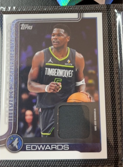2023 Topps Anthony Edwards Timberwolves Jersey Card — front