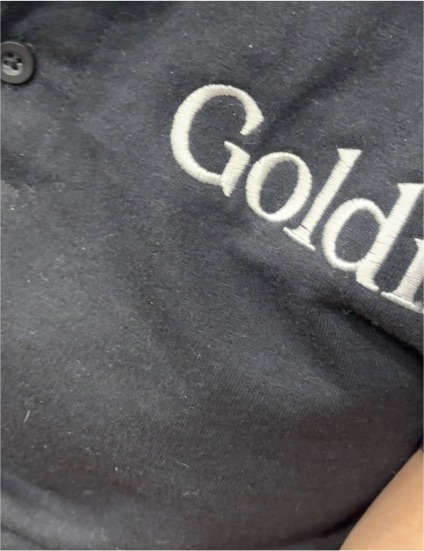 Goldin embroidered apparel — front