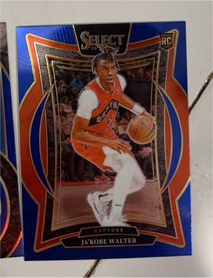 2024-25 Panini Select #96 Ja'Kobe Walter Blue Concourse RC Toronto Raptors — front