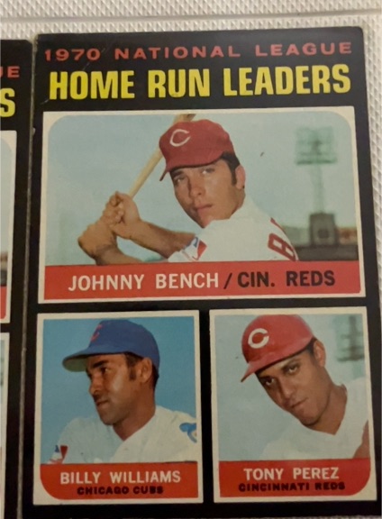 1971 Topps #66 NL Home Run Leaders Johnny Bench/Billy Williams/Tony Perez — front
