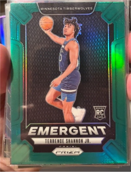 2024-25 Panini Prizm #17 Terrence Shannon Jr. Emergent Green Prizm Rookie Card — front