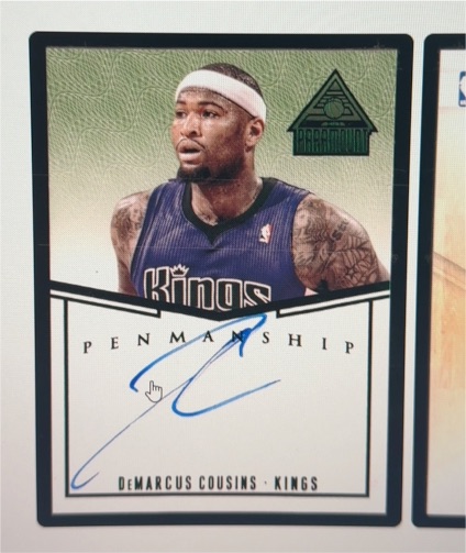 2014 Panini Paramount Penmanship #P-DC DeMarcus Cousins — front