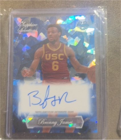 2023-24 Bowman Chrome University #14 Bronny James Sapphire On Card Auto — front