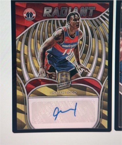 2021 Panini Spectra Radiant Signatures #RSI-ITO Isaiah Todd — front