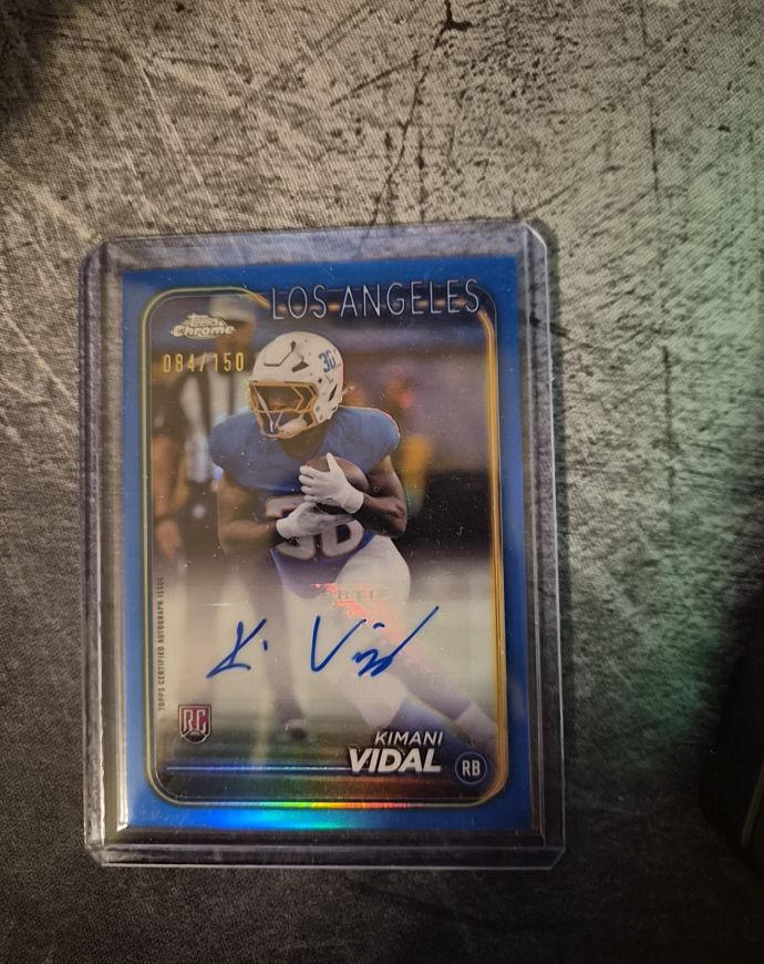 2024 Topps Chrome #RA-KV Kimani Vidal Rookie Autograph Blue Refractor /150 — front