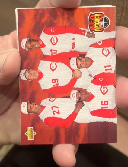 1993 Upper Deck #473 Red October Jose Rijo/Rob Dibble/Roberto Kelly/Reggie Sanders/Barry Larkin — front