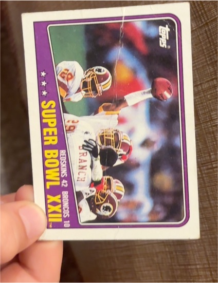 1988 Topps #1 Super Bowl XXII Washington Redskins vs Denver Broncos — front