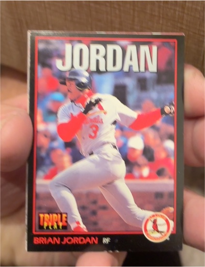 1993 Donruss Triple Play #62 Brian Jordan — front