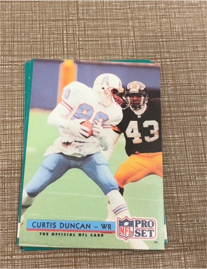 1992 Pro Set #183 Curtis Duncan Houston Oilers — front
