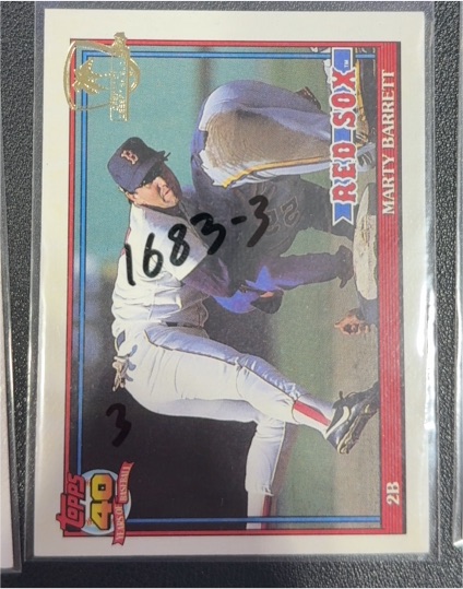 1991 Topps #496 Marty Barrett — front